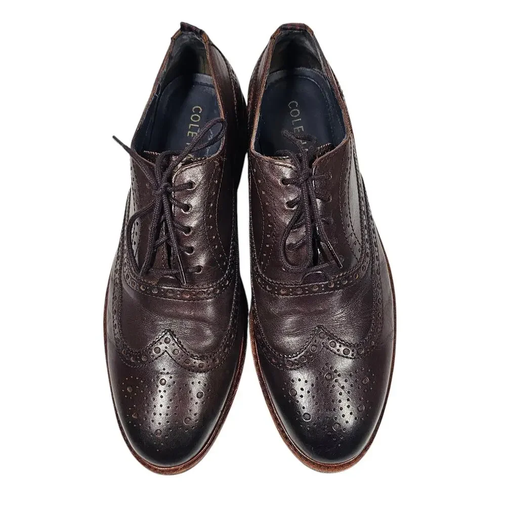 Cole Haan Mens Morris Wingtip Oxford C31330 Cordovan Dress Shoes Size 10M